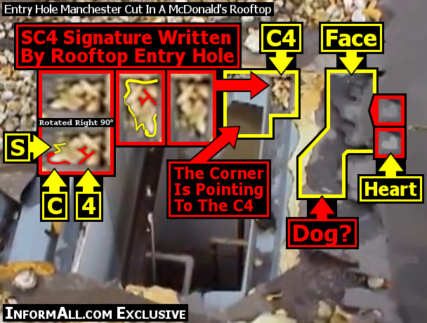 Hole Manchester Cut In A McDonald's Rooftop