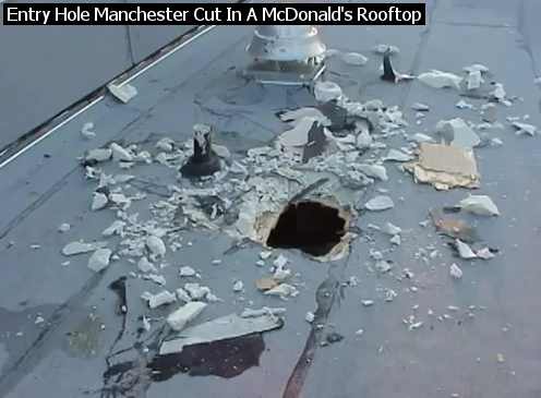 Hole In a McDonald's Restaurant Rooftop
